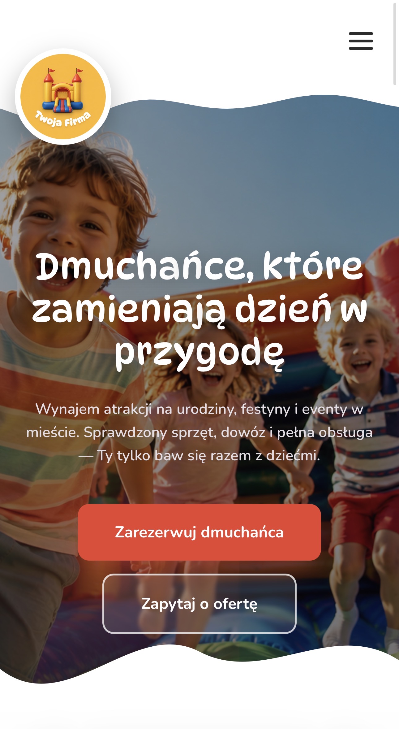 Wynajem dmuchańców — widok mobilny