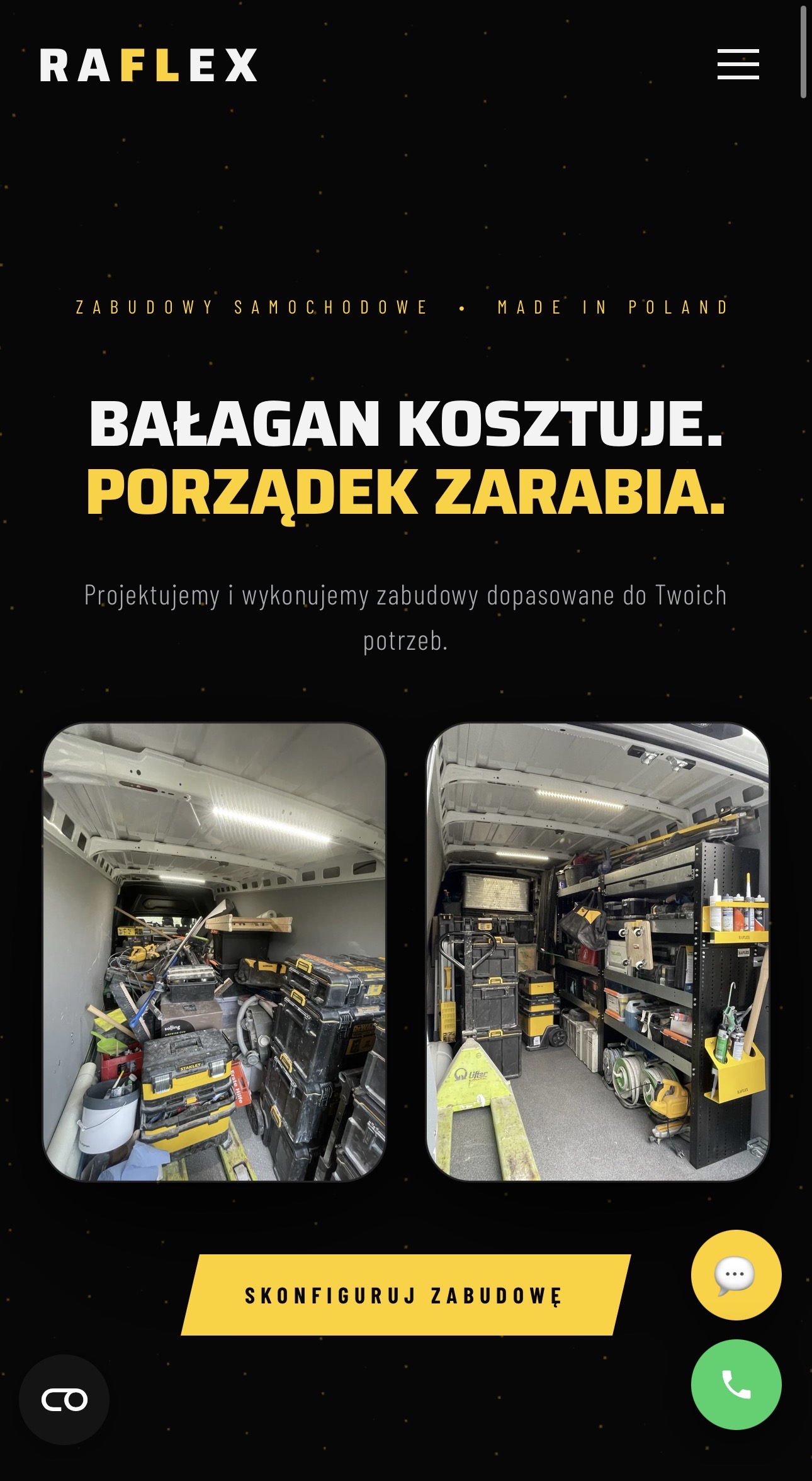 Raflex — widok mobilny